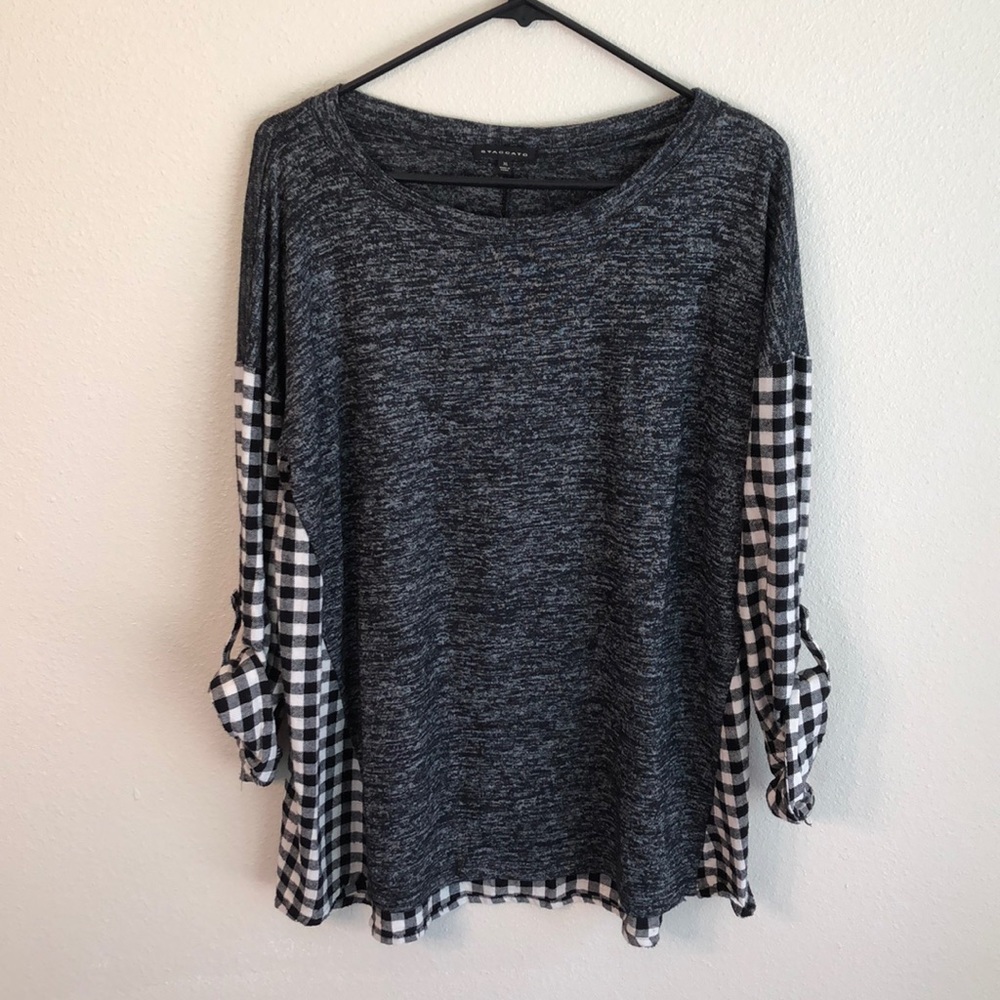 Stitch Fix Staccato Mixed Material Knot Top